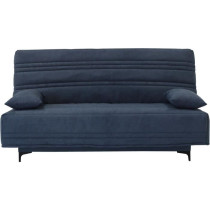 Banquette clic clac 3 places - Tissu bleu - L199 x P96 x 103 cm - KRIS