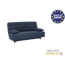 Banquette clic clac 3 places - Tissu bleu - L199 x P96 x 103 cm - KRIS