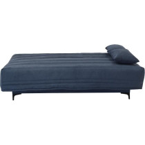 Banquette clic clac 3 places - Tissu bleu - L199 x P96 x 103 cm - KRIS