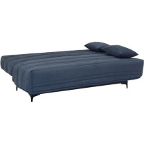 Banquette clic clac 3 places - Tissu bleu - L199 x P96 x 103 cm - KRIS