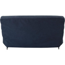 Banquette clic clac 3 places - Tissu bleu - L199 x P96 x 103 cm - KRIS