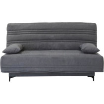 Banquette clic clac 3 places - Tissu gris moyen - L199 x P96 x H103 cm