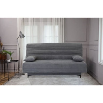 Banquette clic clac 3 places - Tissu gris moyen - L199 x P96 x H103 cm