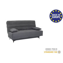 Banquette clic clac 3 places - Tissu gris moyen - L199 x P96 x H103 cm