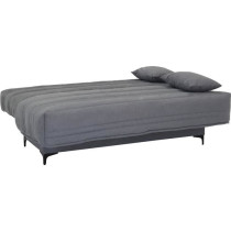 Banquette clic clac 3 places - Tissu gris moyen - L199 x P96 x H103 cm