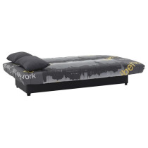 Banquette clic clac 3 places - Motif New York jaune - Style Contempora
