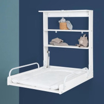 Table a langer murale rabattable - ROBA - Matelas imperméable inclus