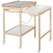 Table a langer avec baignoire coulissante - ROBA - Inclus matelas dep