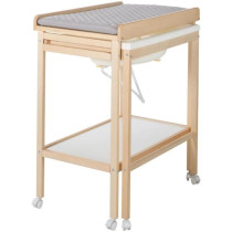 Table a langer avec baignoire coulissante - ROBA - Inclus matelas dep