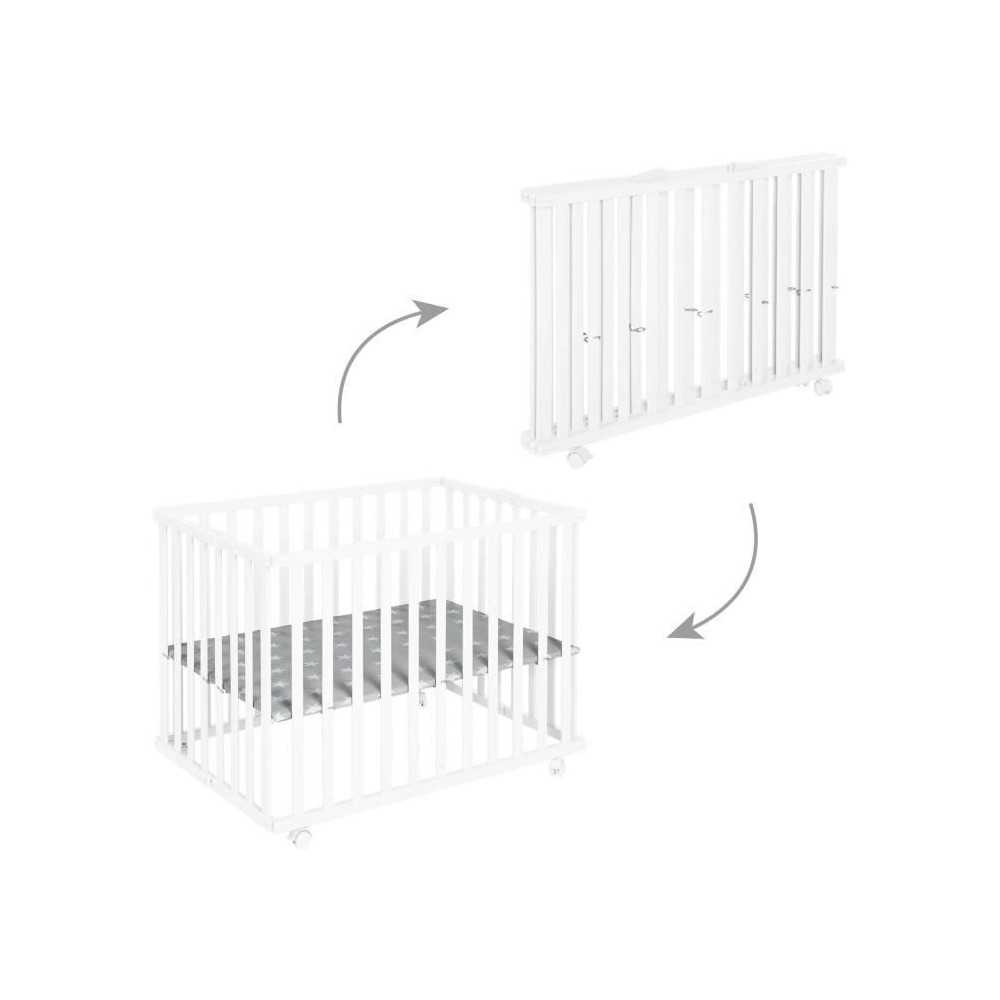 Parc bébé pliable - ROBA - LITTLE STARS - 75 x 100 cm - Réglable en