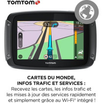 TomTom GPS Moto RIDER 550 Premium Pack - 4, 3 pouces, Carte Monde, Tom
