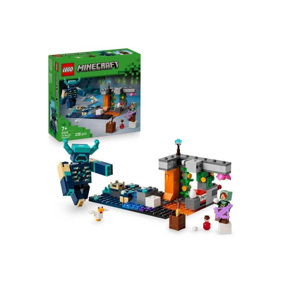 LEGO Minecraft 21274 La Rencontre Avec Le Warden - Jouet Collector Pou