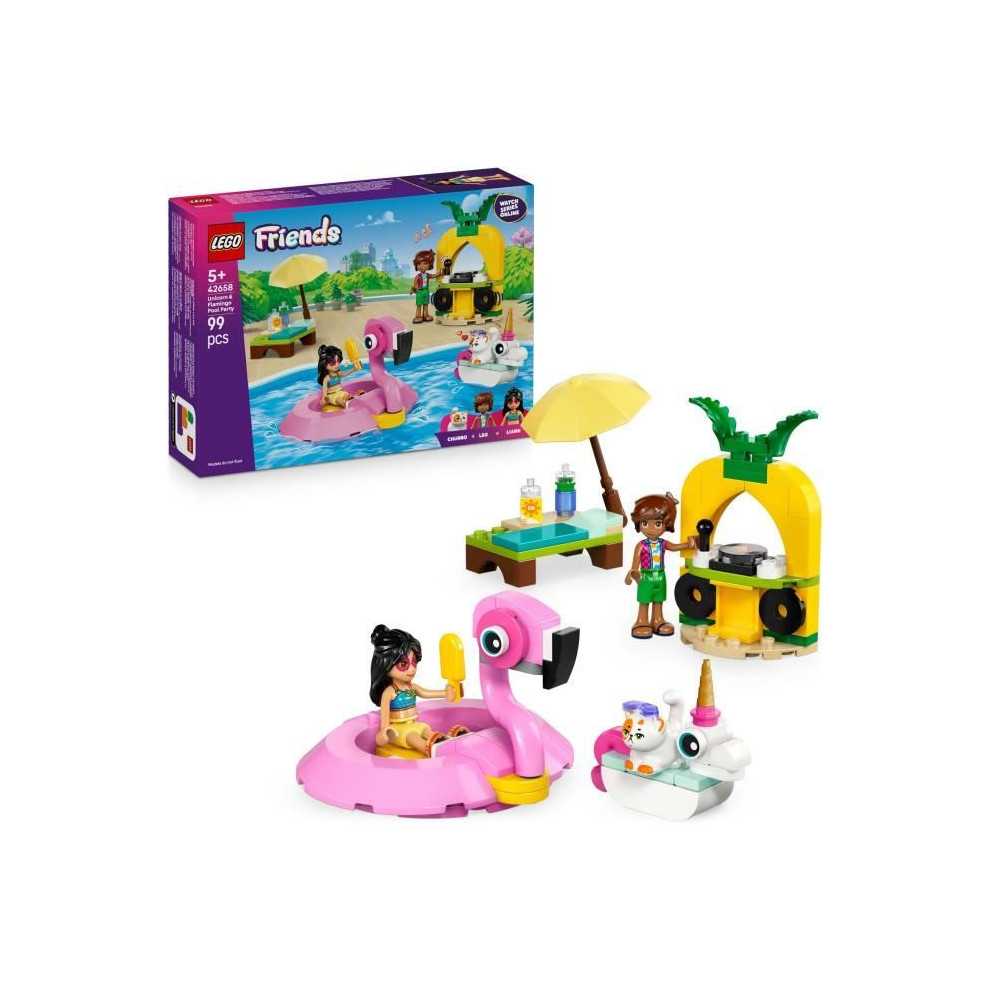 LEGO Friends 42658 Fete dans la Piscine avec les Bouées Licorne et Fl