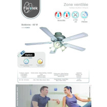 Ventilateur de plafond réversible FARELEK BALEARES - Ø 132 cm, 5 pal