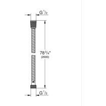 Flexible de douche - GROHE - VitalioFlex Metal - 2 m - Chromé - Rési