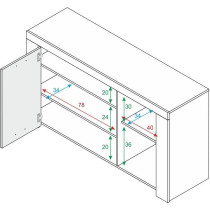 Buffet - AMBIT - Effet béton satiné / Blanc Artik - 3 portes