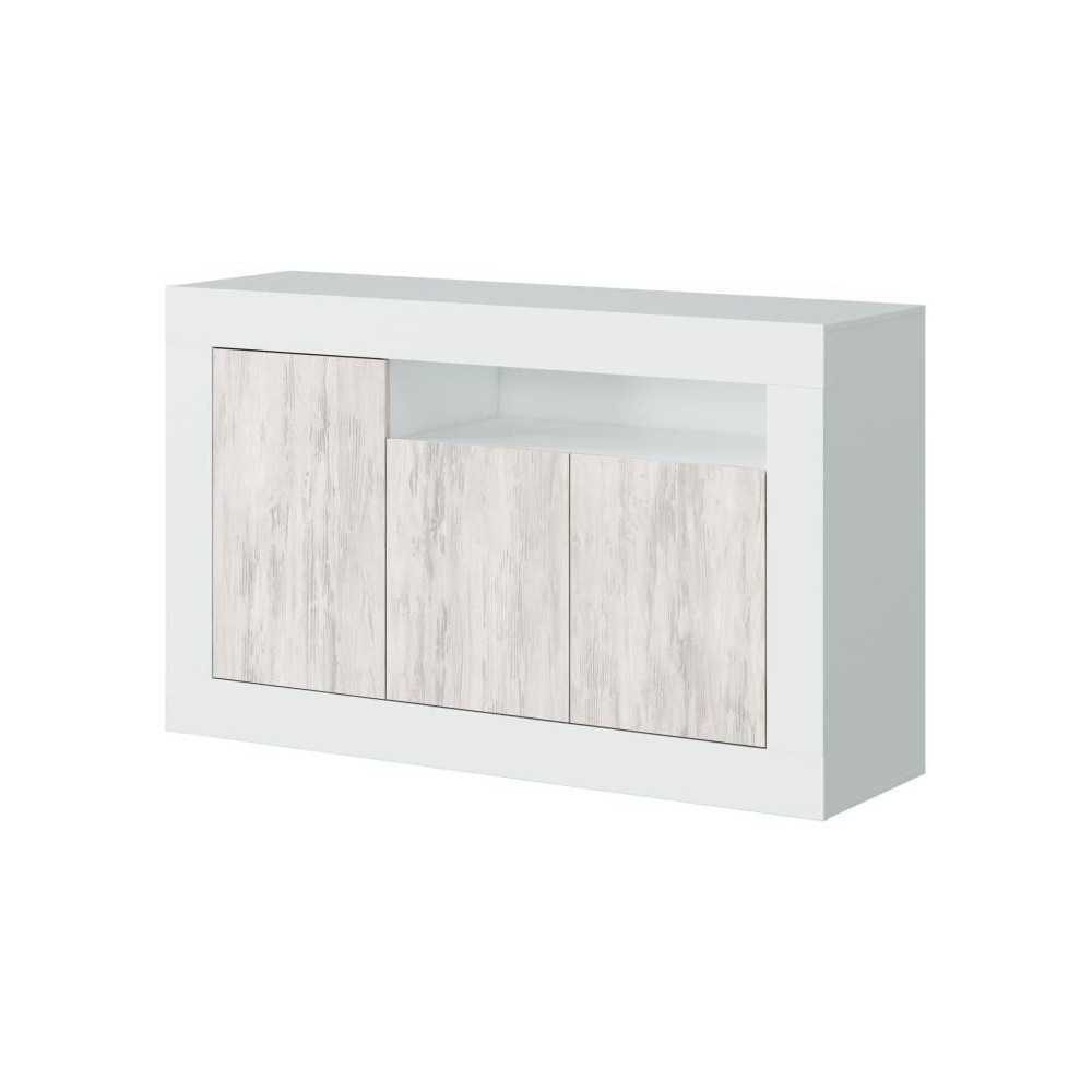 Buffet - BALTIK - Effet bois / Blanc - 3 portes Buffet - BALTIK - Effet bois / Blanc - 3 portes
