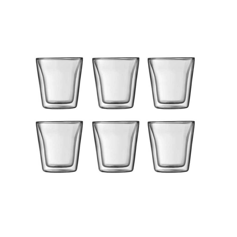 BODUM CANTEEN Set 6 verres double paroi 0.1 l Transparent