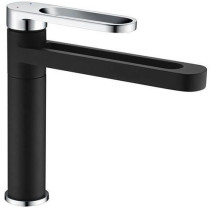 Mitigeur lavabo - EDOUARD ROUSSEAU - ONEGAI - Noir / Chromé