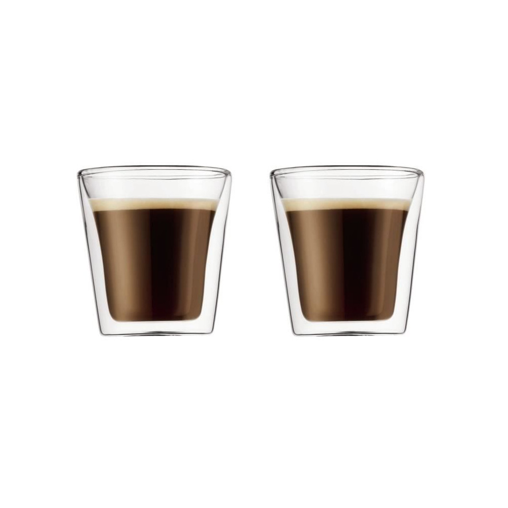 Set 2 verres - BODUM - Canteen - Double paroi - 0.1 l - Transparent