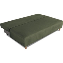 Canapé droit convertible 3 places GINO - Tissu Lincoln kaki - Avec co