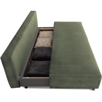 Canapé droit convertible 3 places GINO - Tissu Lincoln kaki - Avec co