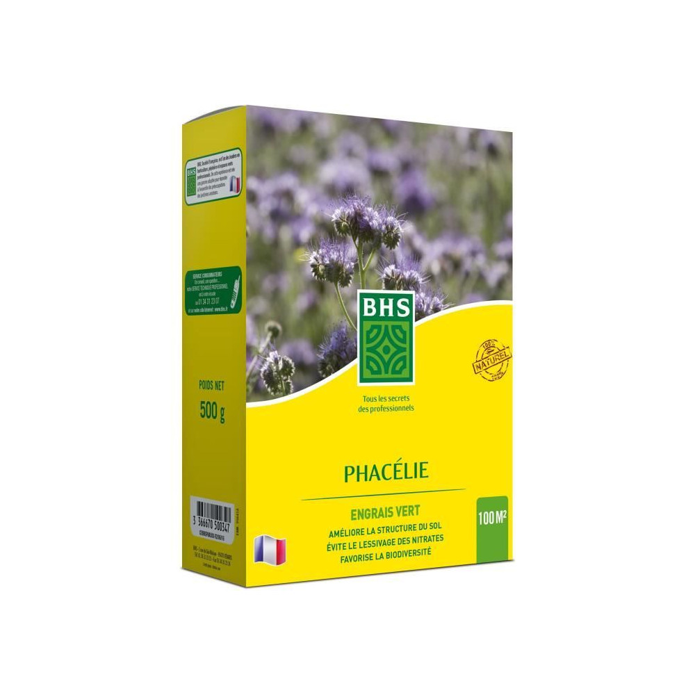 Phacélie - BHS - 500g | 100 m² | Croissance rapide, résiste a la s Phacélie - BHS - 500g | 100 m² | Croissance rapide, résiste a la s