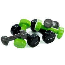Set d'halteres - SCHILDKROT - 2 x 0,5kg anthracite - 2 x 1,0kg vert c