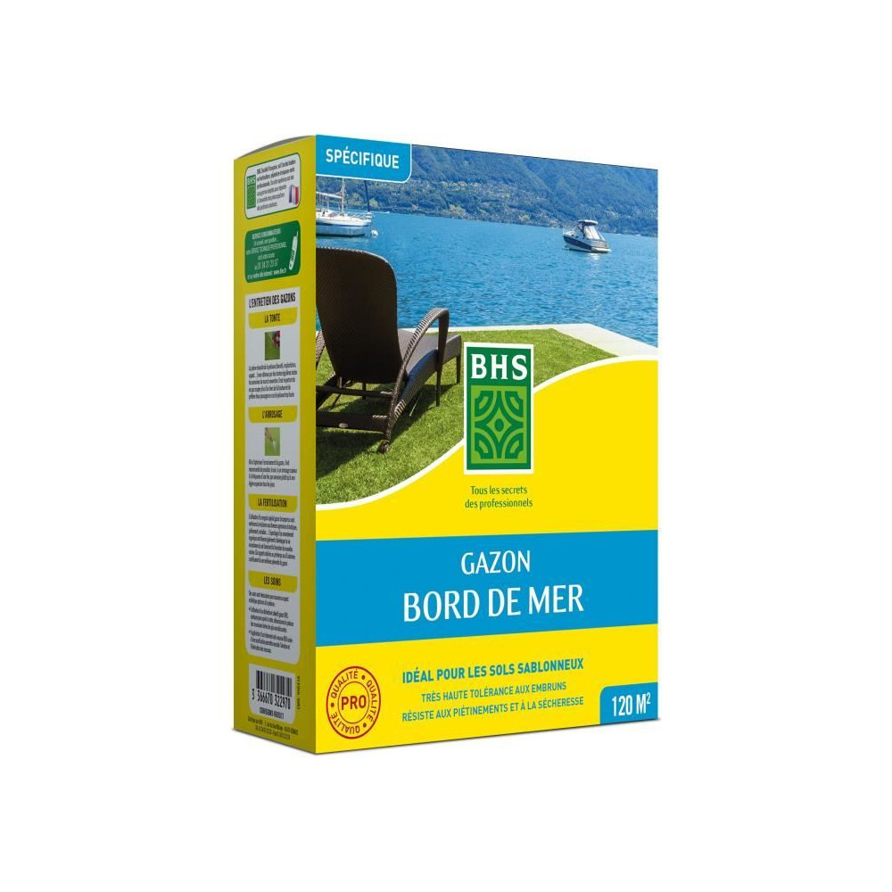 Gazon - BHS - Gazon Bord de Mer 3kg | Résistant vent, sécheresse, sa Gazon - BHS - Gazon Bord de Mer 3kg | Résistant vent, sécheresse, sa
