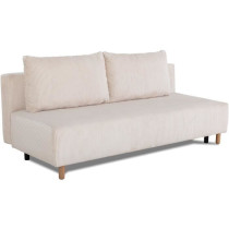 Canapé droit convertible 3 places GINO - Tissu Lincoln pearl - Avec c