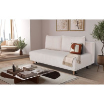 Canapé droit convertible 3 places GINO - Tissu Lincoln pearl - Avec c