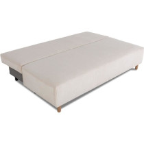 Canapé droit convertible 3 places GINO - Tissu Lincoln pearl - Avec c