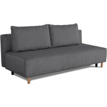 Canapé droit convertible 3 places GINO - Tissu Lincoln anthracite - A