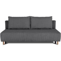 Canapé droit convertible 3 places GINO - Tissu Lincoln anthracite - A