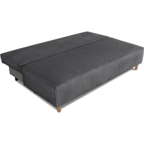 Canapé droit convertible 3 places GINO - Tissu Lincoln anthracite - A
