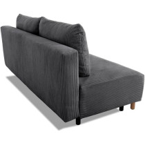 Canapé droit convertible 3 places GINO - Tissu Lincoln anthracite - A