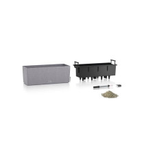 Jardiniere - Balconera stone 50 - Kit complet - Gris pierre - 8 L - LE