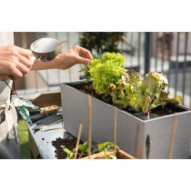 Jardiniere - Balconera stone 50 - Kit complet - Gris pierre - 8 L - LE