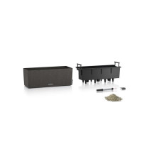LECHUZA Jardiniere BALCONERA Stone 50 ALL-IN-ONE Noir
