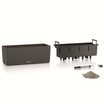 LECHUZA Jardiniere BALCONERA Stone 50 ALL-IN-ONE Noir