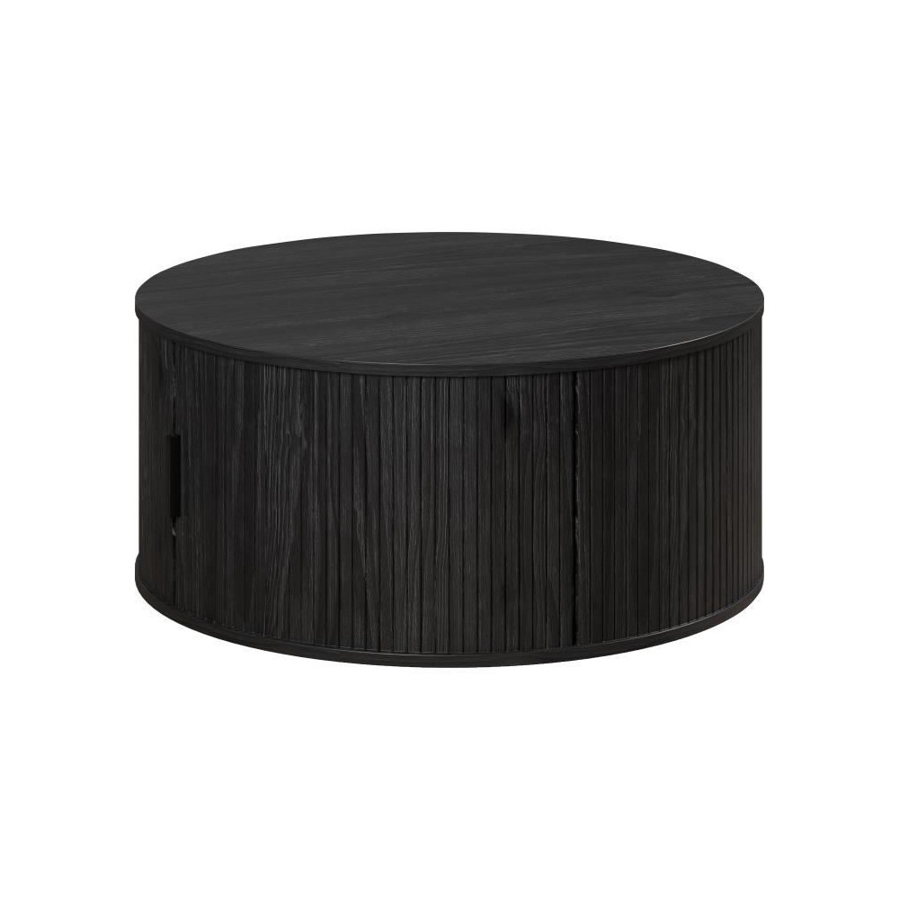 Table basse - Ronde - En MDF - Noir - Essentiel - Diametre 80 cm Haute