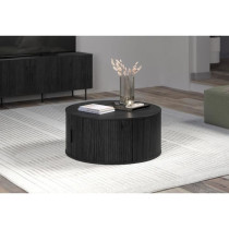 Table basse - Ronde - En MDF - Noir - Essentiel - Diametre 80 cm Haute