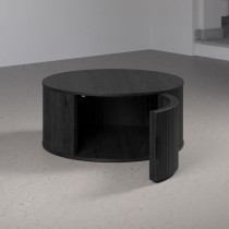 Table basse - Ronde - En MDF - Noir - Essentiel - Diametre 80 cm Haute