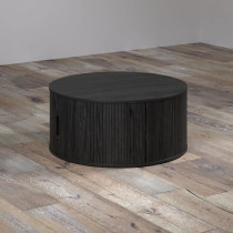 Table basse - Ronde - En MDF - Noir - Essentiel - Diametre 80 cm Haute