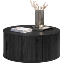 Table basse - Ronde - En MDF - Noir - Essentiel - Diametre 80 cm Haute