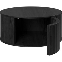 Table basse - Ronde - En MDF - Noir - Essentiel - Diametre 80 cm Haute