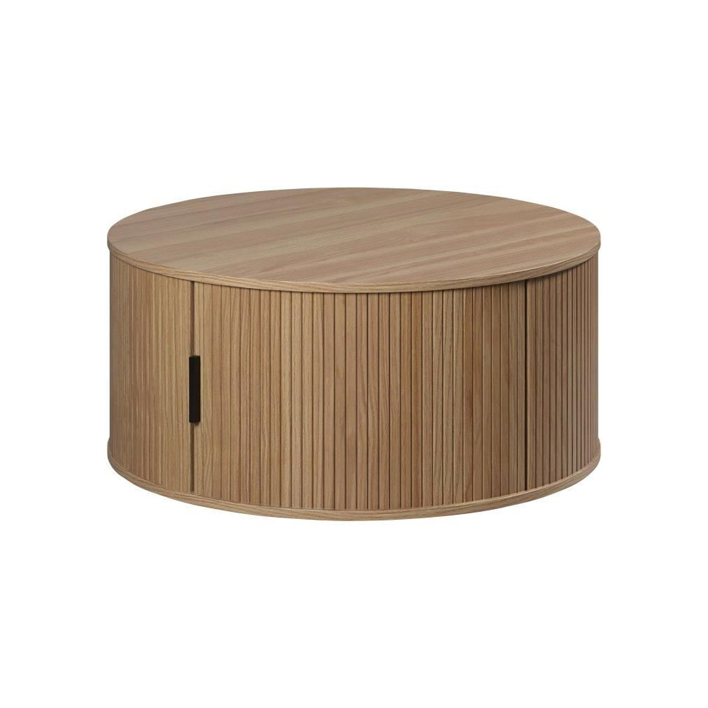 Table basse - Ronde - En MDF - Chene - Essentiel - Diametre 80 cm Haut