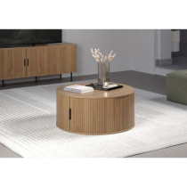 Table basse - Ronde - En MDF - Chene - Essentiel - Diametre 80 cm Haut