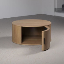 Table basse - Ronde - En MDF - Chene - Essentiel - Diametre 80 cm Haut
