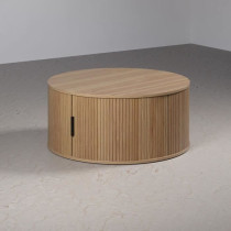 Table basse - Ronde - En MDF - Chene - Essentiel - Diametre 80 cm Haut